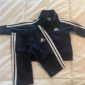 Adidas Dark Blue Tracksuit with White Accents